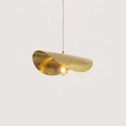 Moroccan Brass Pendant Light - Hammered Half-Moon Kitchen Island Lamp - thumbnail 2