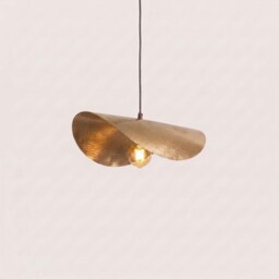 Moroccan Brass Pendant Light - Hammered Half-Moon Kitchen Island Lamp - thumbnail 3