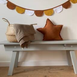 Dark Carmel Muslin Star Pillow Kids Room Decor - thumbnail 4