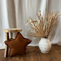 Dark Carmel Muslin Star Pillow Kids Room Decor - thumbnail 2