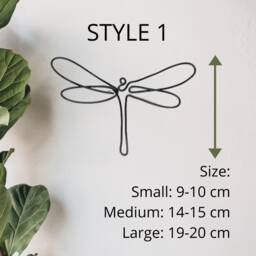 Dragonfly Sign Metal Wall Art, Dragonfly Gift Wire Art Decor, Dragonflies Home Decor Hangings Housewarming One Line - thumbnail 3