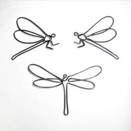 Dragonfly Sign Metal Wall Art, Dragonfly Gift Wire Art Decor, Dragonflies Home Decor Hangings Housewarming One Line - thumbnail 2