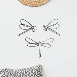 Dragonfly Sign Metal Wall Art, Dragonfly Gift Wire Art Decor, Dragonflies Home Decor Hangings Housewarming One Line - thumbnail 1
