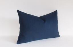 Navy Blue Cotton Canvas Lumbar Pillow Cover - All Sizes - thumbnail 1