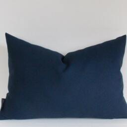 Navy Blue Cotton Canvas Lumbar Pillow Cover - All Sizes - thumbnail 2