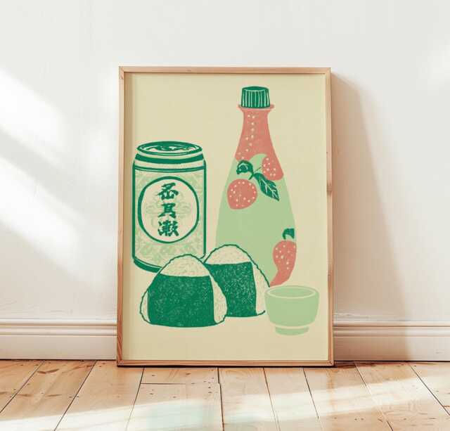 Korean Snack Poster, Onigiri Print, Convenience Store Wall Art - image 1