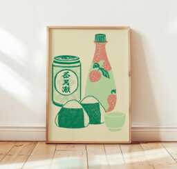 Korean Snack Poster, Onigiri Print, Convenience Store Wall Art - thumbnail 1