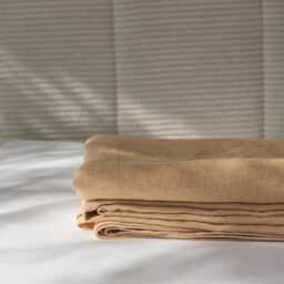 Mustard Linen Sheets Set. Minimalist Bedding - thumbnail 3