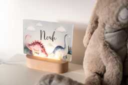 Personalised Dinosaur Night Light, Boys Bedroom D??cor, Bedside Lamp - thumbnail 1