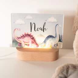 Personalised Dinosaur Night Light, Boys Bedroom D??cor, Bedside Lamp - thumbnail 2