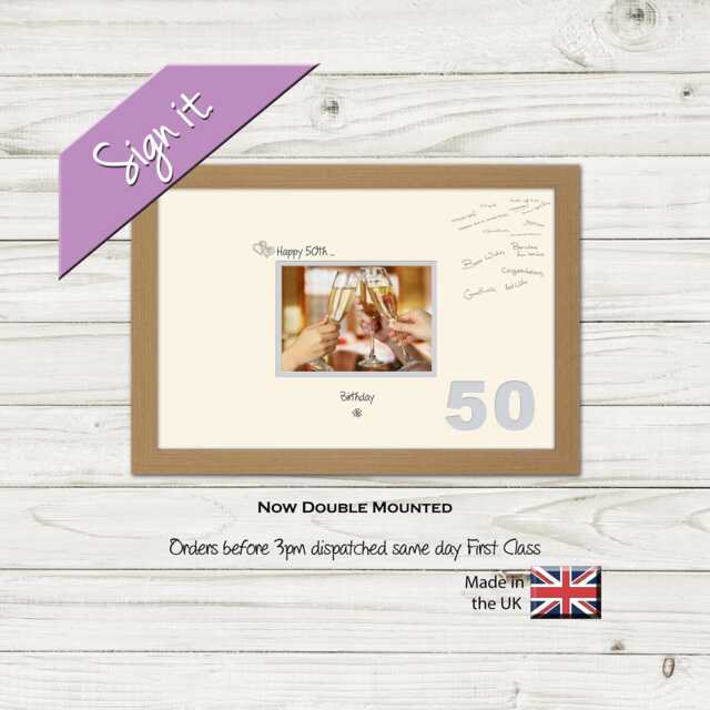 50Th Photo Frame Word Birthday Special Gift 7x5Sign-672D By Photos in A Word - image 1