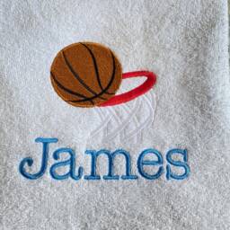 Embroidered Basketball Towel, Custom Name Sports Gift - thumbnail 3