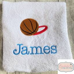 Embroidered Basketball Towel, Custom Name Sports Gift - thumbnail 2