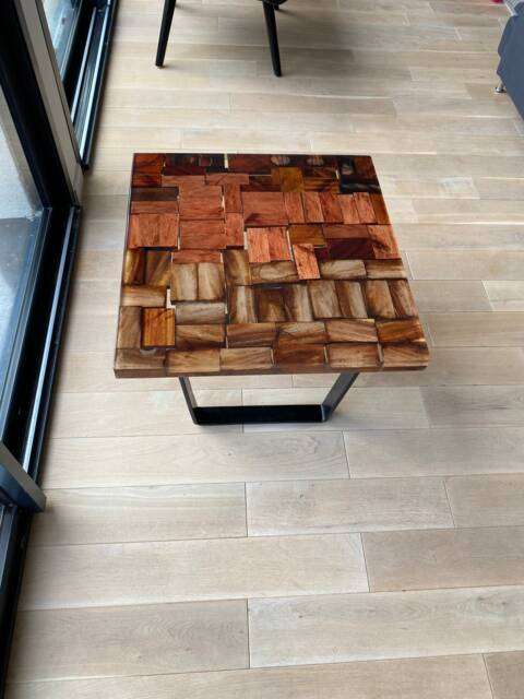 Walnut & Transparent Epoxy River Coffee Table