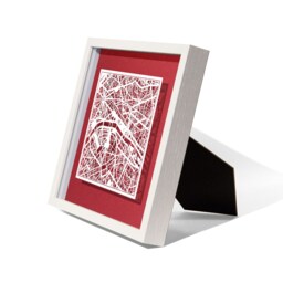 Paris Paper Cut Map Framed, White Map, Frame, 9x9 Inches, Gift Boxed, 4 Background Color, Self-Changing, Art - thumbnail 2