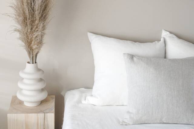 Light Gray Linen Pillow Case/Linen Natural Melange Throw Cover/Heavyweight Sham/Decoratove Case - image 1