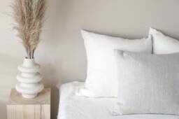 Light Gray Linen Pillow Case/Linen Natural Melange Throw Cover/Heavyweight Sham/Decoratove Case - thumbnail 1