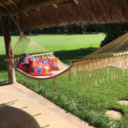 Natural Color American Hammock Made With Thick Cotton/Nylon Thread Customs Taxes Included - thumbnail 2
