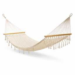 Natural Color American Hammock Made With Thick Cotton/Nylon Thread Customs Taxes Included - thumbnail 1