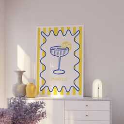 Limoncello Print, Italian Summer Wall Art, Colourful Kitchen Dining Room Vibrant Art Poster, Trendy Gallery Print - thumbnail 3
