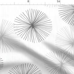 Mod Floral Curtain Panel - Mid Century Modern Minimalist Retro Kitchen Geometric Custom Dandelions Grayscale By Friztin - thumbnail 4