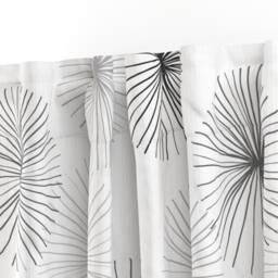 Mod Floral Curtain Panel - Mid Century Modern Minimalist Retro Kitchen Geometric Custom Dandelions Grayscale By Friztin - thumbnail 3