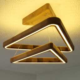 Handcrafted Modern Led Ceiling Light, Walnut Pendant Light Ivylux Trianglux Series