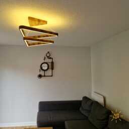 Handcrafted Modern Led Ceiling Light, Walnut Pendant Light Ivylux Trianglux Series - thumbnail 2