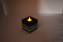 "Square Acrylic Led Candle Stand ""Zebra"
