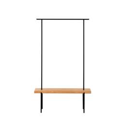 Sturdy Oak Coat Rack With Storage Space & Hanging Options - thumbnail 2