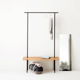 Sturdy Oak Coat Rack With Storage Space & Hanging Options