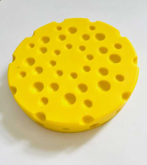 Jumbo Cheese Wheel Wall Hanging/ Dopamine Decor/ Maximalist Fake Food/ Food Pop Art/ Sculpture/ Funky Decor/Fun Gift - image 1