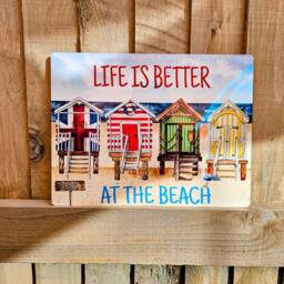 Beach Sign Hut Decor Coastal Home Art Maritime Nautical Rustic Gift - thumbnail 3