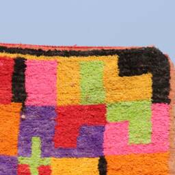 Handmade Moroccan Wool Rug Abstract Berber Design - thumbnail 2