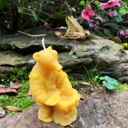 Big Bear With Honey Candle/Made 100% Natural Beeswax Gift Birthday Party Present Animal Bears Bath Robe - thumbnail 2