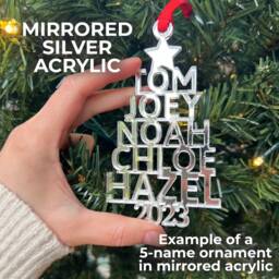 Personalized Family Name Christmas Ornament - Wood Or Acrylic - thumbnail 3