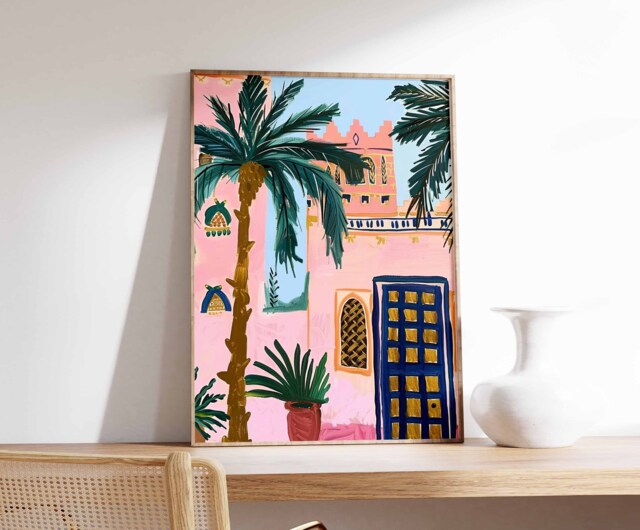 Islamic Poster, Middle Eastern Decor, Botanical Print, Arabic Wall Art, Persian Palestine Mosque Boho Muslim Gift - image 1