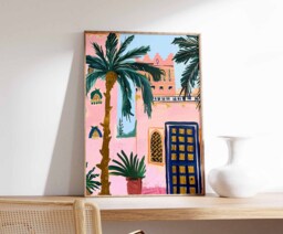 Islamic Poster, Middle Eastern Decor, Botanical Print, Arabic Wall Art, Persian Palestine Mosque Boho Muslim Gift - thumbnail 1