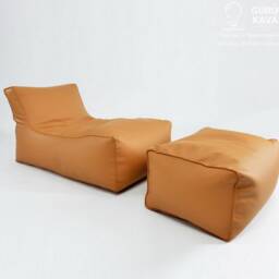 Luxury Lounge Beanbag Chair Cover Only Minimalist Design Loft Style Eco Artificial Leather - thumbnail 2