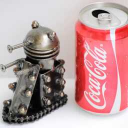 Robot Scrap Metal Sculpture, Handmade Desk Paperweight, Geek Valentine Gift For Him - thumbnail 3