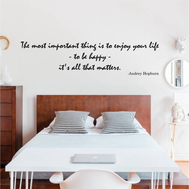 Enjoy Life, Audrey Hepburn - 0137 Wall Art Decal, Transfer, Mural, Sticker, 75 Colours, 5 Sizes, Interior Or Exterior Use , Easy To Apply - image 1