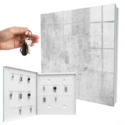 Raw Elegance Wall Mounted Key Cabinet, Gray Box For Wall, Minimalist Textures, Lovers Of Modern Interiors - thumbnail 2