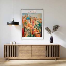 Cairo Travel Print, Poster, Egypt Wall Art, Vacation Vintage Artwork, Gift - thumbnail 1