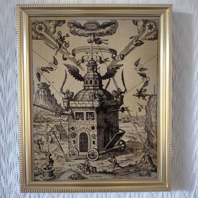 "Invisible College Of The Rosy Cross - Theophilus Schweighardt, 1618 Framed Handmade Reproduction On Canvas 8""x10" - image 1