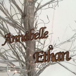 Personalised Wooden Name Baubles Hanging Christmas Tree Decoration - Custom Cut Bauble Rustic Wood Holiday D??cor - thumbnail 1