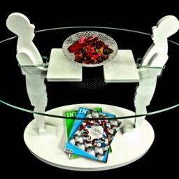 Handcrafted Birch Sculpture Coffee Table With Glass Top & Storage - thumbnail 4