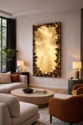 Handmade Brass Wall Sculpture - Contemporary Metal Artwork, Brushed Gold Finish - thumbnail 1