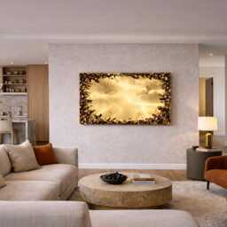 Handmade Brass Wall Sculpture - Contemporary Metal Artwork, Brushed Gold Finish - thumbnail 3