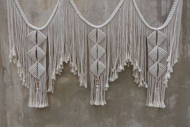 Macrame Wall Hanging, Living Room Decoration, Dorm Headboard - image 1