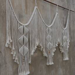 Macrame Wall Hanging, Living Room Decoration, Dorm Headboard - thumbnail 3